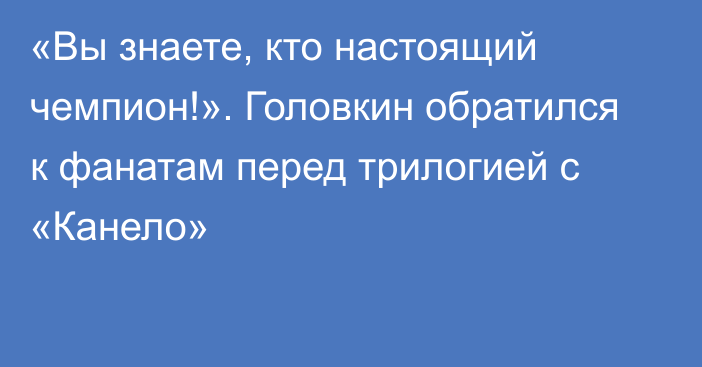 «Вы знаете, кто настоящий чемпион!». Головкин обратился к фанатам перед трилогией с «Канело»