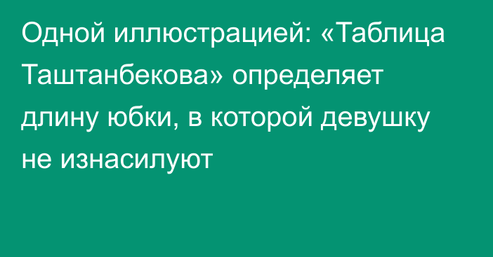 Одной иллюстрацией: «Таблица Таштанбекова» определяет длину юбки, в которой девушку не изнасилуют