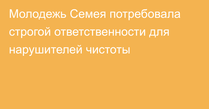 Молодежь Семея потребовала строгой ответственности для нарушителей чистоты