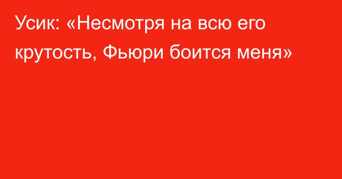 Усик: «Несмотря на всю его крутость, Фьюри боится меня»