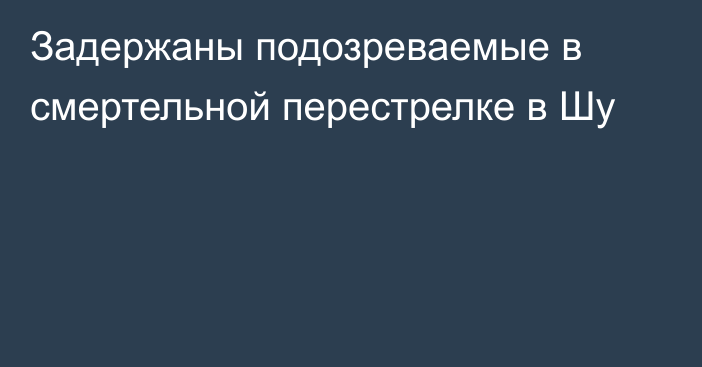 Задержаны подозреваемые в смертельной перестрелке в Шу