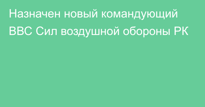 Назначен новый командующий ВВС Сил воздушной обороны РК