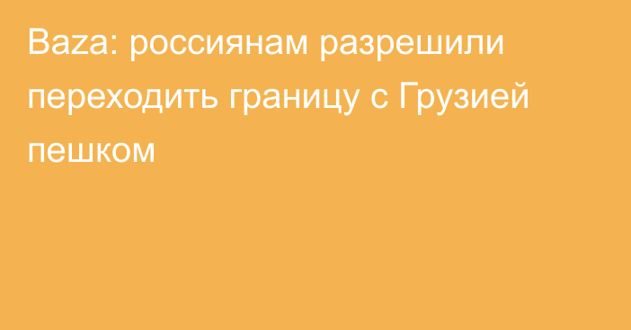 Baza: россиянам разрешили переходить границу с Грузией пешком