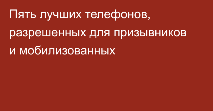 Пять лучших телефонов, разрешенных для призывников и мобилизованных