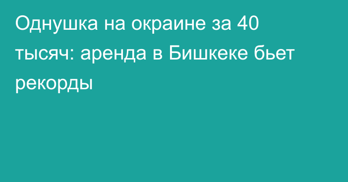 Однушка на окраине за 40 тысяч: аренда в Бишкеке бьет рекорды