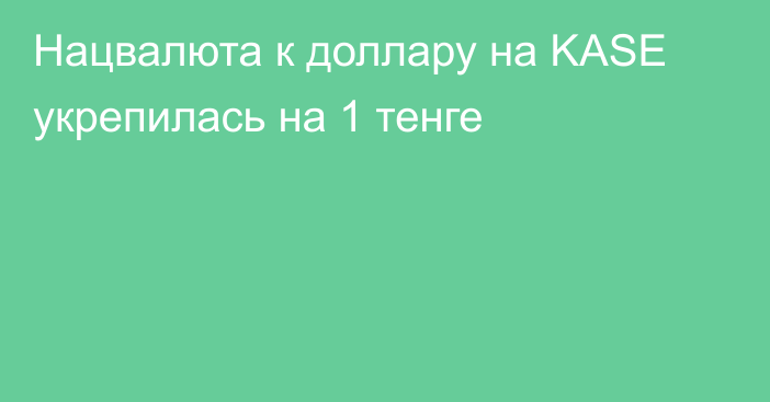 Нацвалюта к доллару на KASE укрепилась на 1 тенге