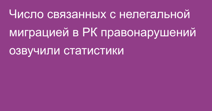 Число связанных с нелегальной миграцией в РК правонарушений озвучили статистики