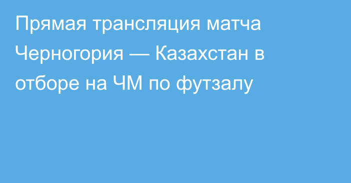 Прямая трансляция матча Черногория — Казахстан в отборе на ЧМ по футзалу