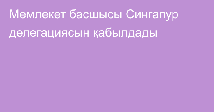 Мемлекет басшысы Сингапур делегациясын қабылдады