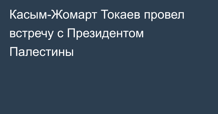 Касым-Жомарт Токаев провел встречу с Президентом Палестины   