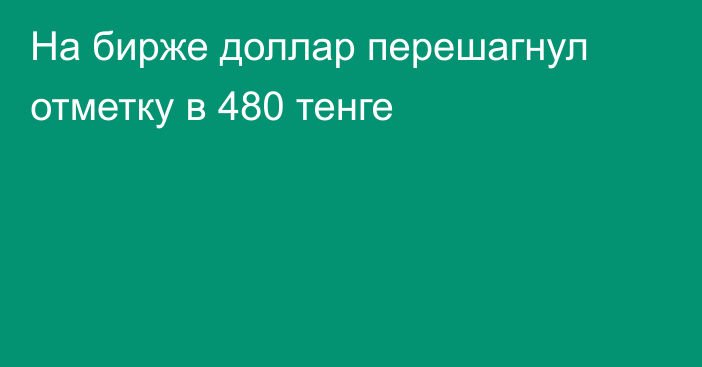 На бирже доллар перешагнул отметку в 480 тенге