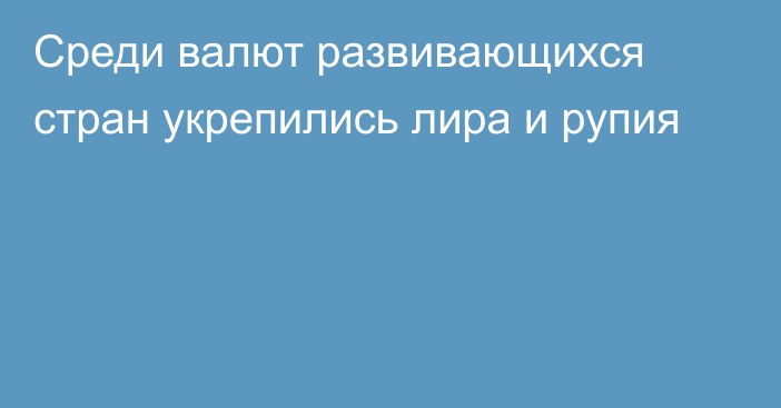 Среди валют развивающихся стран укрепились лира и рупия