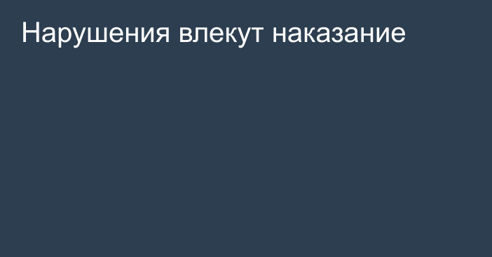 Нарушения влекут наказание