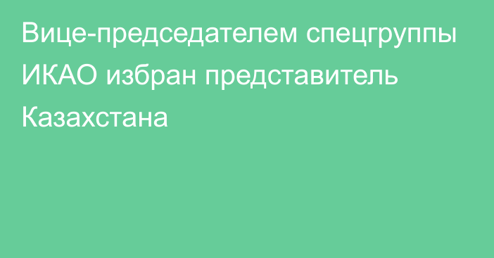 Вице-председателем спецгруппы ИКАО избран представитель Казахстана