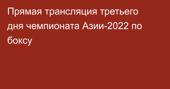 Прямая трансляция третьего дня чемпионата Азии-2022 по боксу