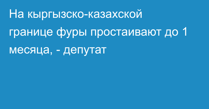 На кыргызско-казахской границе фуры простаивают до 1 месяца, - депутат