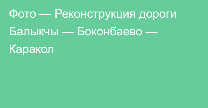 Фото — Реконструкция дороги Балыкчы — Боконбаево — Каракол