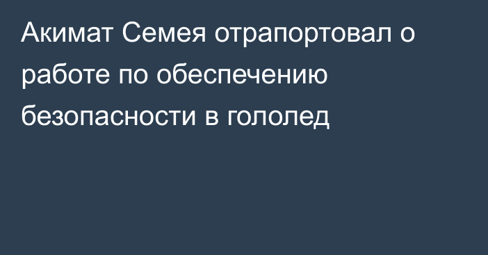 Акимат Семея отрапортовал о работе по обеспечению безопасности в гололед