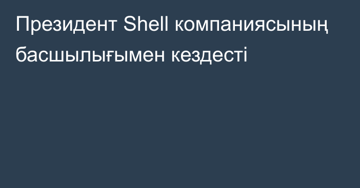 Президент Shell компаниясының басшылығымен кездесті