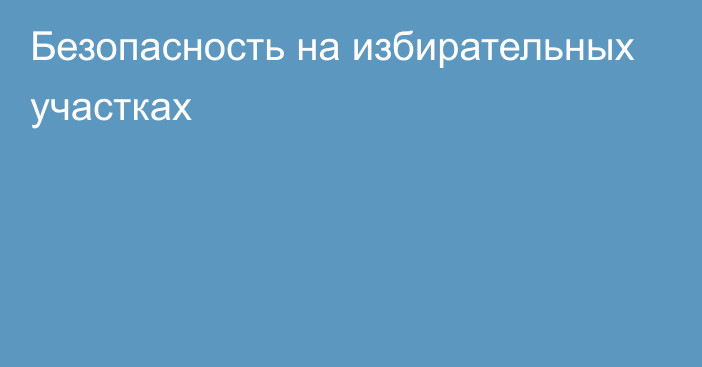 Безопасность на избирательных участках