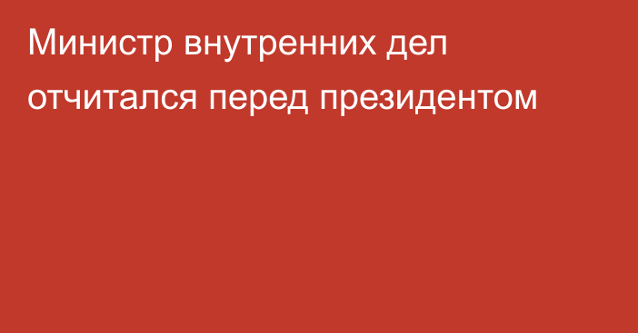 Министр внутренних дел отчитался перед президентом