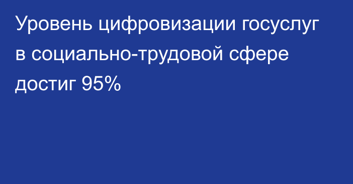 Уровень цифровизации госуслуг в социально-трудовой сфере достиг 95%