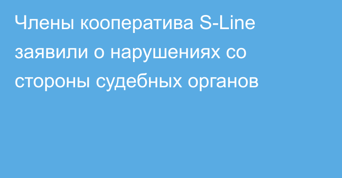 Члены кооператива S-Line заявили о нарушениях со стороны судебных органов