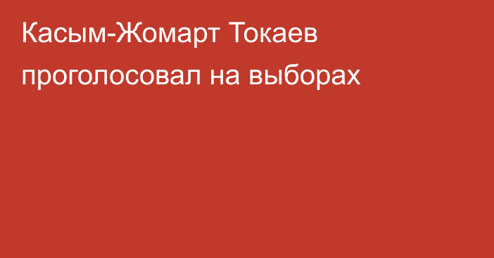 Касым-Жомарт Токаев проголосовал на выборах