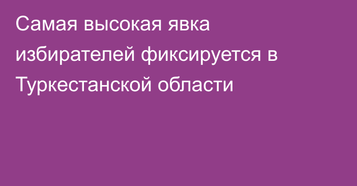 Самая высокая явка избирателей фиксируется в Туркестанской области