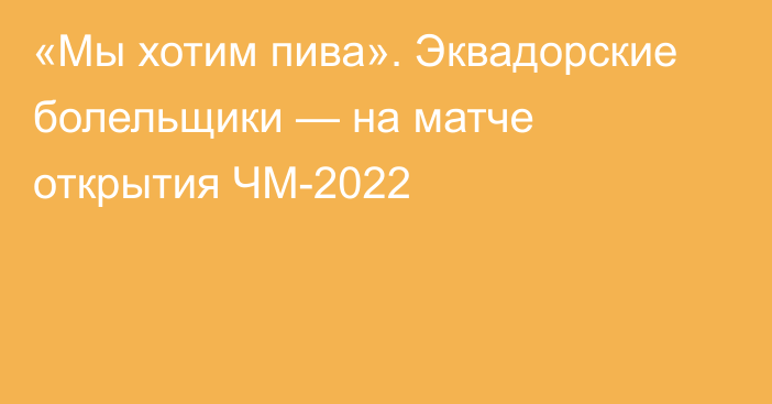 «Мы хотим пива». Эквадорские болельщики — на матче открытия ЧМ-2022