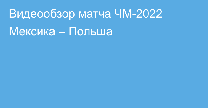 Видеообзор матча ЧМ-2022 Мексика – Польша