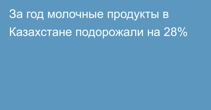 За год молочные продукты в Казахстане подорожали на 28%