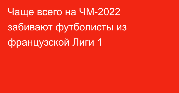 Чаще всего на ЧМ-2022 забивают футболисты из французской Лиги 1