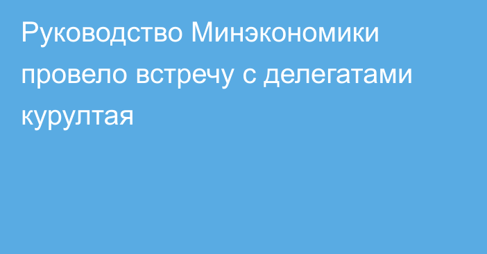 Руководство Минэкономики провело встречу с делегатами курултая