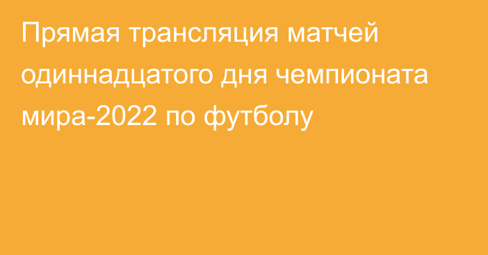 Прямая трансляция матчей одиннадцатого дня чемпионата мира-2022 по футболу