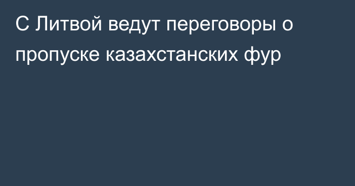 С Литвой ведут переговоры о пропуске казахстанских фур