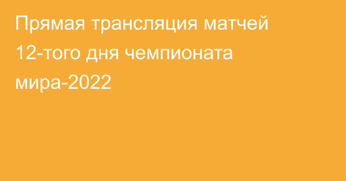 Прямая трансляция матчей 12-того дня чемпионата мира-2022