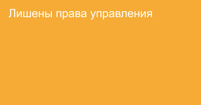 Лишены права управления