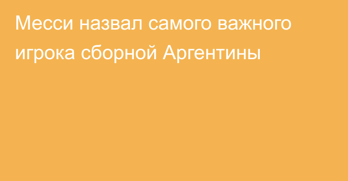 Месси назвал самого важного игрока сборной Аргентины