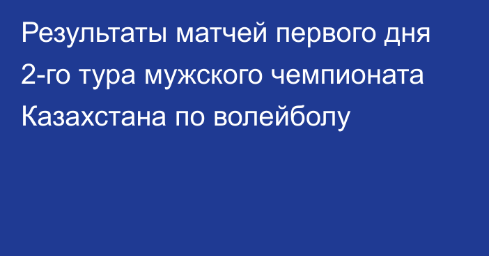 Результаты матчей первого дня 2-го тура мужского чемпионата Казахстана по волейболу