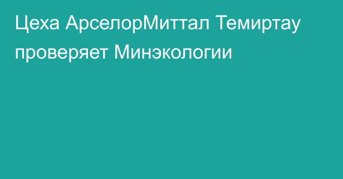 Цеха АрселорМиттал Темиртау проверяет Минэкологии