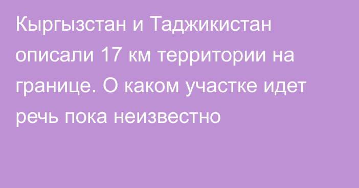 Кыргызстан и Таджикистан описали 17 км территории на границе. О каком участке идет речь пока неизвестно