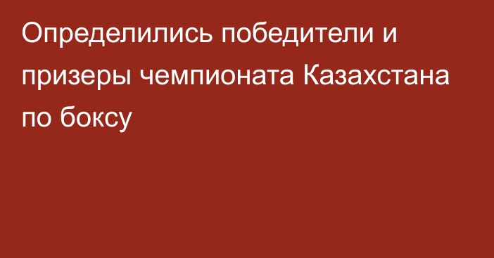 Определились победители и призеры чемпионата Казахстана по боксу