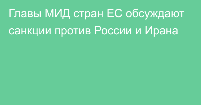 Главы МИД стран ЕС обсуждают санкции против России и Ирана