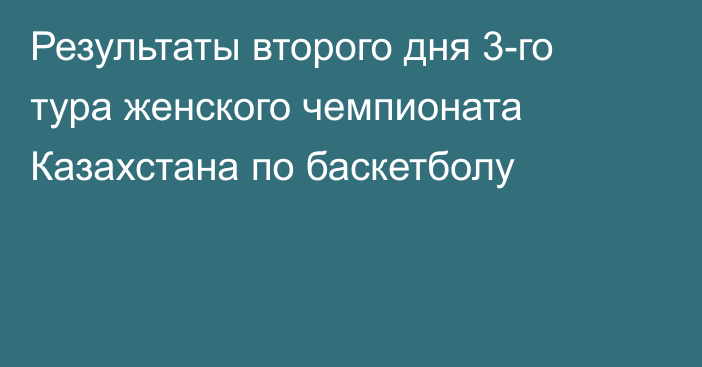 Результаты второго дня 3-го тура женского чемпионата Казахстана по баскетболу