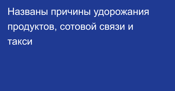 Названы причины удорожания продуктов, сотовой связи и такси