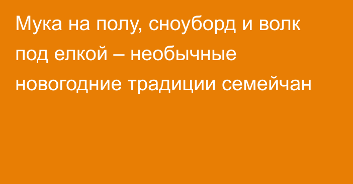 Мука на полу, сноуборд и волк под елкой – необычные новогодние традиции семейчан