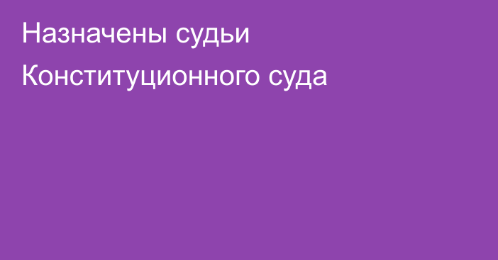 Назначены судьи Конституционного суда