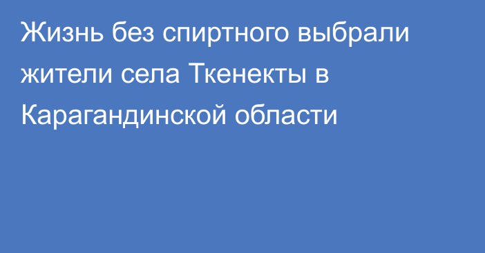 Жизнь без спиртного выбрали жители села Ткенекты в Карагандинской области