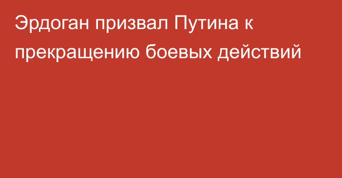 Эрдоган призвал Путина к прекращению боевых действий